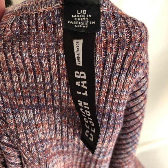 Design Lab multicolor lightweight long sleeve knit sweater L - Picture 4 of 7